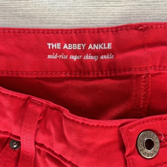 AG The Abby mid rise super skinny ankle jeans size 31 in red - Picture 5 of 11